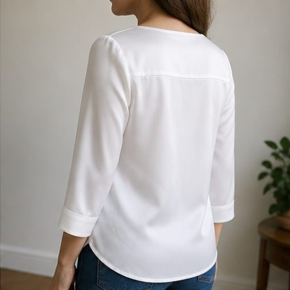 White Ruffle Blouse - Picture 3 of 6